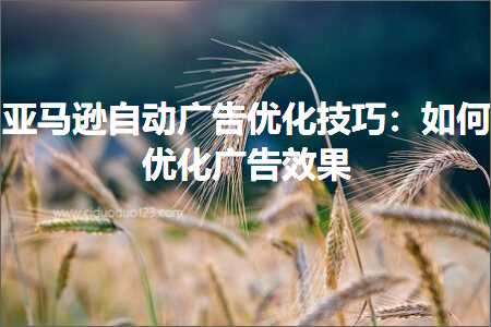 跨境电商知识:亚马逊自动广告优化技巧：如何优化广告效果